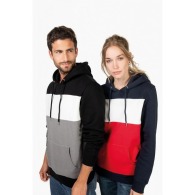 Dreifarbiges Unisex-Kapuzen-Sweatshirt