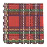 FESTON-SERVIETTEN 33X33CM TARTAN UND GOLD X 16