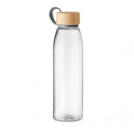 50cl Glasflasche mit aufgesetztem Bambusdeckel