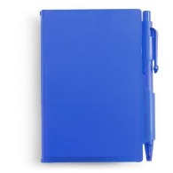 Durchsichtiges Notizbuch mit Stift und Notizblock