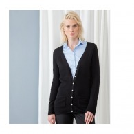 Ladies V Button Cardigan - Strickjacke für Frauen