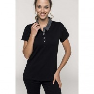 Zweifarbiges Jersey-Poloshirt für Frauen - Kariban