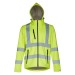 THC ZAGREB WORK. Technische High Vis Softshell für Männer, mit abnehmbarer Kapuze, Softshell- und Neoprenjacke Werbung