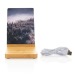 Fotorahmen mit kabellosem Ladegerät aus Bambus Geschäftsgeschenk