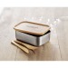 Lunchbox aus Metall und Bambus mit Besteck, Lunchbox und Frühstücksbox Werbung