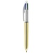 4-farbiger Bic-Stift mit Glanzkugelschreiber und Nackenband, Kugelschreiber mit Kordel um den Hals Werbung